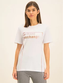 Koszulki i topy damskie - Giorgio Armani Exchange T-Shirt 6GYTBE YJ73Z 1200 Biały Regular Fit - grafika 1