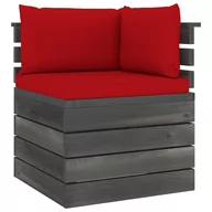 Meble ogrodowe - Ogrodowa sofa narożna z palet, z poduszkami, drewno sosnowe kod: V-3061653 - miniaturka - grafika 1