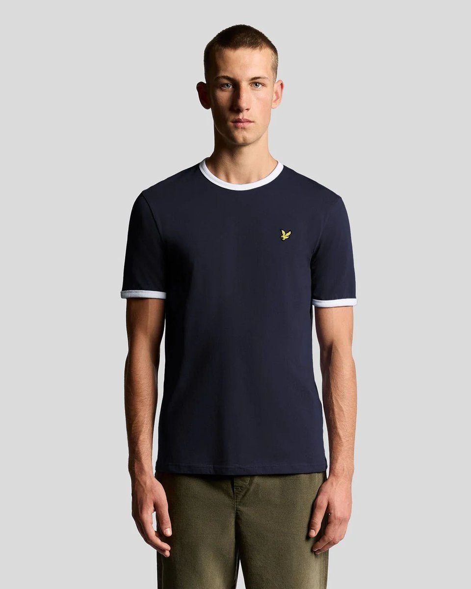 T-shirt męskie lyle and scott 1874 ts2201v ringer T-shirt w403 dark granatowy/biały