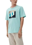 Koszulki męskie - s.Oliver Bernd Freier GmbH & Co. KG Męski T-shirt z krótkim rękawem, niebiesko-zielony, M, Niebieski zielony, M - miniaturka - grafika 1
