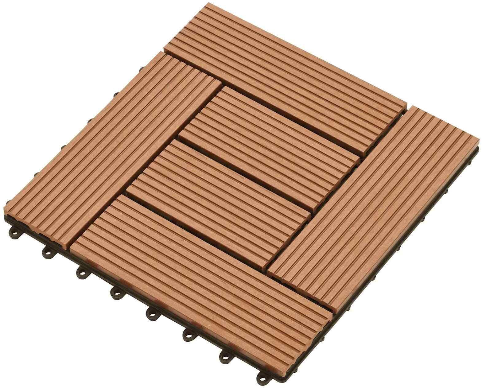 vidaXL Płytka Tarasowa 11 pcs Brązowy 30 x 30 cm