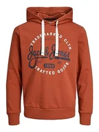Bluzy męskie - Bestseller A/S Męska bluza z kapturem Jjmikk Sweat Hood Pls, Cinnabar, 5XL duże rozmiary - miniaturka - grafika 1