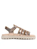 Buty dla dziewczynek - Geox Sandały J Sandal Soleima Gir J35GSB000CFC7018 D Złoty - miniaturka - grafika 1
