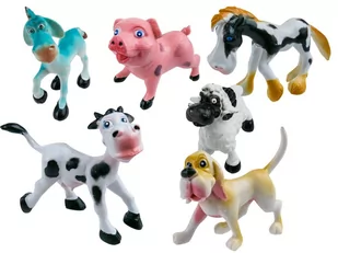 KinderSafe Zwierzęta gumowe domowe FARMA - Osioł, Świnka, Krowa QN006 QN006 - Figurki dla dzieci - miniaturka - grafika 1