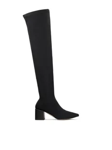 Muszkieterki z kwadratowym obcasem pokrytym skórą - Kozaki damskie - miniaturka - grafika 1