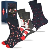 Skarpetki męskie - Lee Cooper Świąteczne Skarpety Męskie Mikołaj 3 Sztuki Na Prezent R. 39-42 - miniaturka - grafika 1