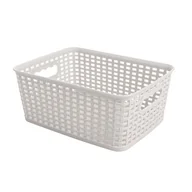 Pudła i pojemniki do przechowywania - Koszyk rattan classic 4,5 l prostokątny CAPRI beżowy - miniaturka - grafika 1