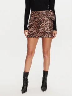 Guess Spódnica mini Desire Bowed W4BD57 WGIJ2 Brązowy Slim Fit - Spódnice - miniaturka - grafika 1
