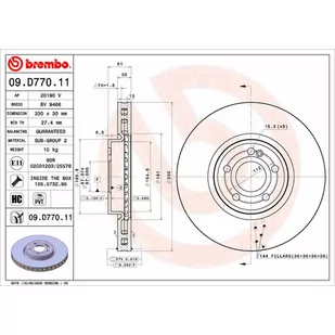 Tarcza hamulcowa BREMBO 09.D770.11 - Tarcze hamulcowe - miniaturka - grafika 1