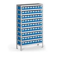 Szafy i regały magazynowe - B2B Partner Regał z pojemnikami plastikowymi Shelfpoj., 1600x800x400 mm, 72x poj (555286) - miniaturka - grafika 1