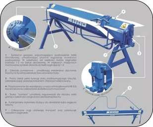 MAAD ZG 1100 / 0.8 mm ZAGINARKA GIĘTARKA KRAWĘDZIARKA DEKARSKA DO BLACHY Z CIĘCIEM MAAD ZG-1100/0.8 mm - Giętarki - miniaturka - grafika 2