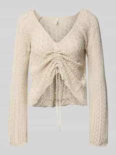 Sweter z dzianiny o kroju regular fit z marszczeniem model ‘NOLA’ - Swetry damskie - miniaturka - grafika 1