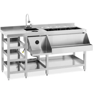 Stacja barmańska - pojemnik na lód, 4 pojemniki GN 1/9, myjka do szklanek i półka na butelki - Royal Catering RCBT-02 - Pozostałe akcesoria barmańskie - miniaturka - grafika 1