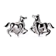 Biżuteria dla dzieci - Srebrne kolczyki 925 galopujący koń - miniaturka - grafika 1