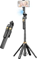 Selfie stick - Statyw selfie stick z automatycznym śledzeniem twarzy, 180 cm/71 cali, wysuwany statyw do telefonu ze śrubą 1/4 cala, zdalne wyzwalanie, sterowanie gestami do vlogów selfie, transmisji na żywo, zdjęć grupowych wideo - miniaturka - grafika 1