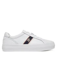 Sneakersy damskie - Sneakersy Tommy Hilfiger Vulc Webbing Sneaker FW0FW08903 Biały - miniaturka - grafika 1