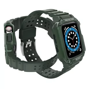 Protect Strap Band opaska z etui do Watch 7 / 6 / 5 / 4 / 3 / 2 / SE (41 / 40 / 38mm) obudowa pancerny pokrowiec na zegarek zielony - Etui i futerały do telefonów - miniaturka - grafika 3