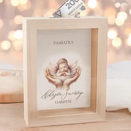 Skarbonki - Drewniana Skarbonka na Chrzest Święty Prezent dla Dziecka - miniaturka - grafika 1