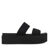 Klapki i japonki damskie - Klapki Calvin Klein Jeans Flatform Sandal Webbing In YW0YW01789 Czarny - miniaturka - grafika 1