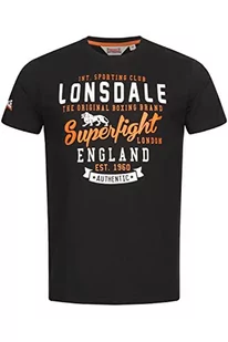 Lonsdale T-shirt męski Tobermory, czarny/pomarańczowy/biały, XXL - Koszulki męskie - miniaturka - grafika 1