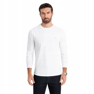 Longsleeve męski koszulka długi rękaw bawełna biały OM-LSBC-0124 V2 r. M - Koszulki męskie - miniaturka - grafika 1