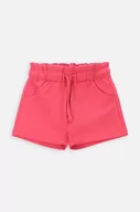 Spodnie i spodenki dla dziewczynek - Coccodrillo szorty bawełniane dziecięce kolor różowy gładkie - miniaturka - grafika 1