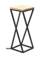 Kwietniki - Kwietnik Metalowy Drewno TAVOLO 60cm czarny loft - miniaturka - grafika 1