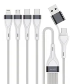 Kable komputerowe i do monitorów - 4smarts 541299 kabel USB 0,25 m USB C USB C/Micro USB-A/Lightning Srebrny, Biały - miniaturka - grafika 1