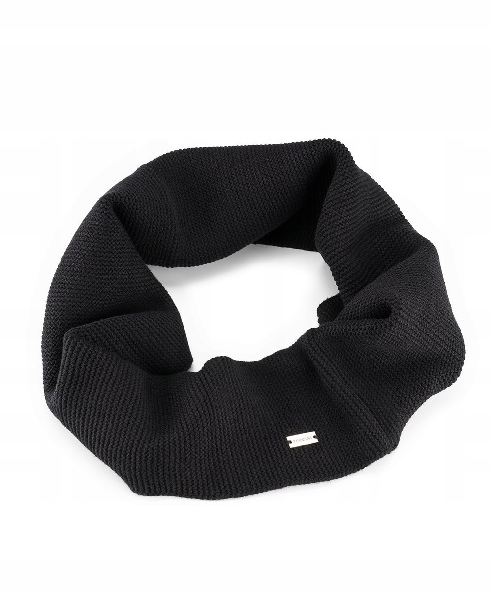 Szalik Damski Męski Szal Zimowy Komin Oversize Puccini Czarny Sz25411-1