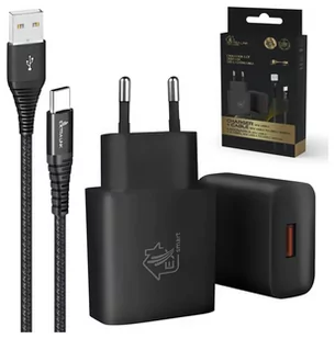 Extralink Smart Life 15W 5V 3A, USB - USB-C, 2.0m / 12W 5V 2.4A czarny - Ładowarki do telefonów - miniaturka - grafika 1