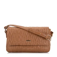 Torebki damskie - Damska torebka crossbody z przeszyciami brązowa - miniaturka - grafika 1