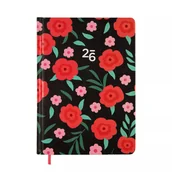 Kalendarze - Di3 Kalendarz 2026 B6 tygodniowy czerwonye Kwiaty - kalendarz - miniaturka - grafika 1