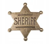 Broszki - DUŻA PRZYPINKA PIN PLAKIETKA SHERIFF, ODZNAKA GWIAZDA SZERYFA, DZIKI ZACHÓD - miniaturka - grafika 1