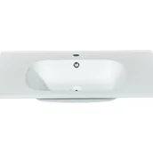 Umywalki - Umywalka do zabudowy z żywicy z imitacji kamienia - Biały - Dł. 80 x Szer. 46 cm - OKIWA - miniaturka - grafika 1