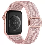 Akcesoria do smartwatchy - PASEK NYLON STRAP DO APPLE WATCH 1 2 3 4 5 6 7 SE 38/40/41MM - RÓŻOWO-BIAŁY - miniaturka - grafika 1