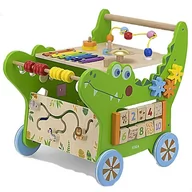 Chodziki - VIGA Drewniany Pchacz Edukacyjny Krokodylek 12w1 - miniaturka - grafika 1