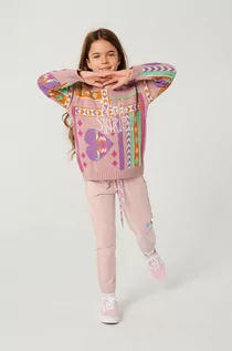 Swetry damskie - Femi Stories Femi Stories Sweter dziecięcy kolor różowy - grafika 1