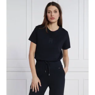 Tommy Hilfiger T-shirt TH APPLIQUE | Regular Fit - Koszulki i topy damskie - miniaturka - grafika 1