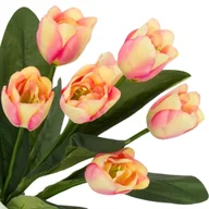 Sztuczne kwiaty - [w04328] Bukiet tulipanów kremowo-karminowy 47cm - miniaturka - grafika 1