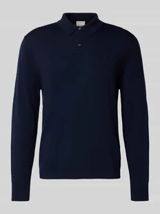 Sweter z dzianiny z kołnierzykiem polo - Swetry męskie - miniaturka - grafika 1