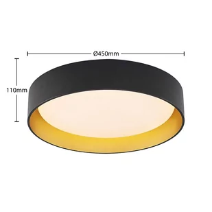 Lindby Gracjan lampa sufitowa LED CCT czarna złota - Lampy sufitowe - miniaturka - grafika 4