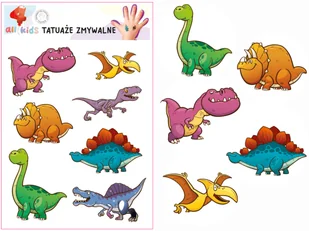 Tatuaże zmywalne dla dzieci Dinozaury - Pedagogika i dydaktyka - miniaturka - grafika 1
