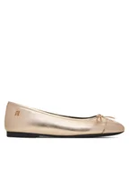Baleriny - Tommy Hilfiger Baleriny Metallic Toe-Cap FW0FW08920 Złoty - miniaturka - grafika 1