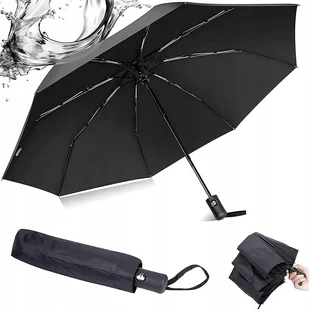 Parasolka Składana Automatyczna Duża Parasol Męska Damska Lekka XXL Czarny - Parasole - miniaturka - grafika 1