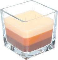 Świece - ŚWIECA ŚWIECZKA 32H TRÓJKOLOROWA ZAPACHOWA SZKLANA - miniaturka - grafika 1