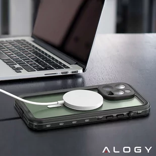 Etui Wodoodporne Alogy IP68 Case z przezroczystym tyłem Pancerna obudowa 360 do MagSafe do Apple iPhone 14 Pro - Etui i futerały do telefonów - miniaturka - grafika 7