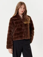 Płaszcze damskie - Marella Futro Carpazi 2525456011 Brązowy Regular Fit - miniaturka - grafika 1