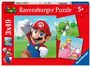 Ravensburger Spieleverlag Ravensburger Kinderpuzzle 05186 - Super Mario - 3x49 Teile Puzzle für Kinder ab 5 Jahren - Pozostałe książki - miniaturka - grafika 2