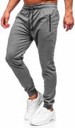 Spodnie sportowe męskie - Antracytowe spodnie męskie joggery dresowe Denley JX5001 - miniaturka - grafika 1