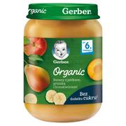 Desery dla dzieci - Nestlé Gerber Organic banany z jabłkiem, gruszką i brzoskwiniami po 6 miesiącu życia 190 g 1148546 - miniaturka - grafika 1